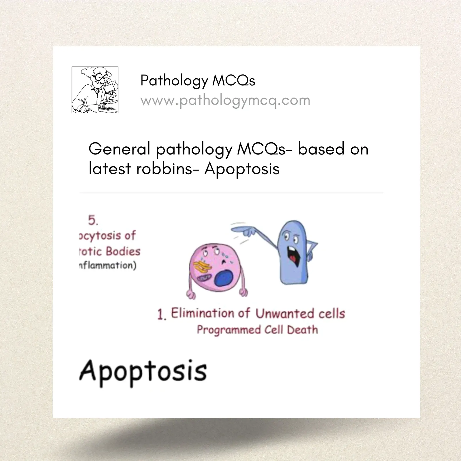 Apoptosis in General Pathology: High-Yield Notes + 10 MCQs with Explanations