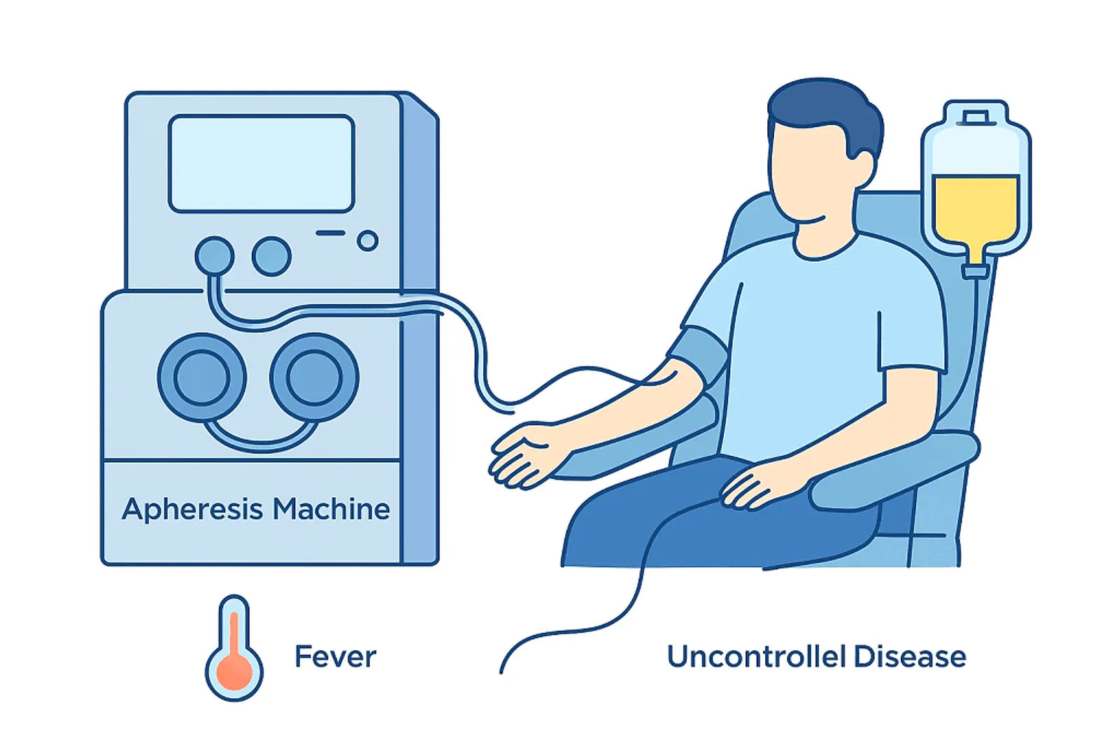 Illustration of plasma collection using apheresis