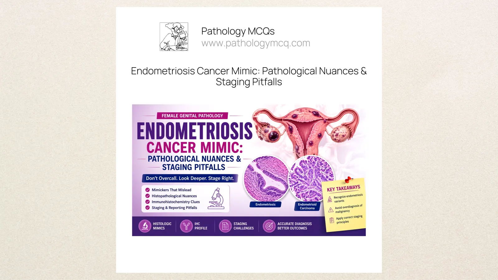 Endometriosis Cancer Mimic: Pathological Nuances &amp; Staging Pitfalls